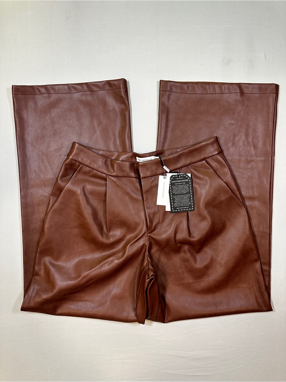 Avec Les Filles Women's Faux Leather Pants Brown Size 10 Anthropologie